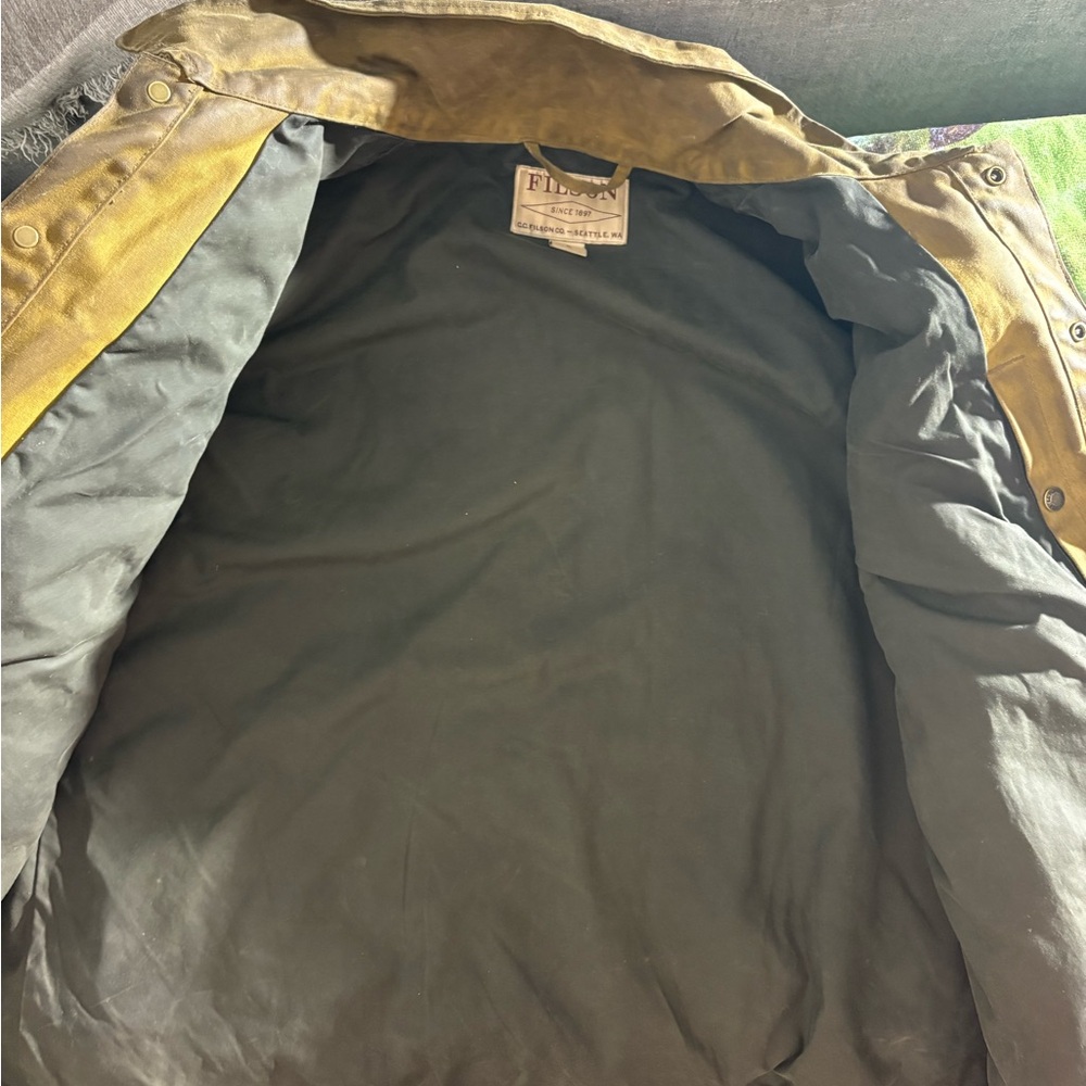 Filson Tan lined Cruiser waxed jacket size XL - Picture 3 of 7